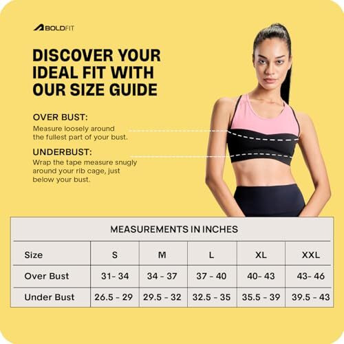 Boldfit Women's Poly Spandex Wire Free Modern Padded Sports Bra (Bftbw2002Sblkpinkxl_Black-Pink_Xl)