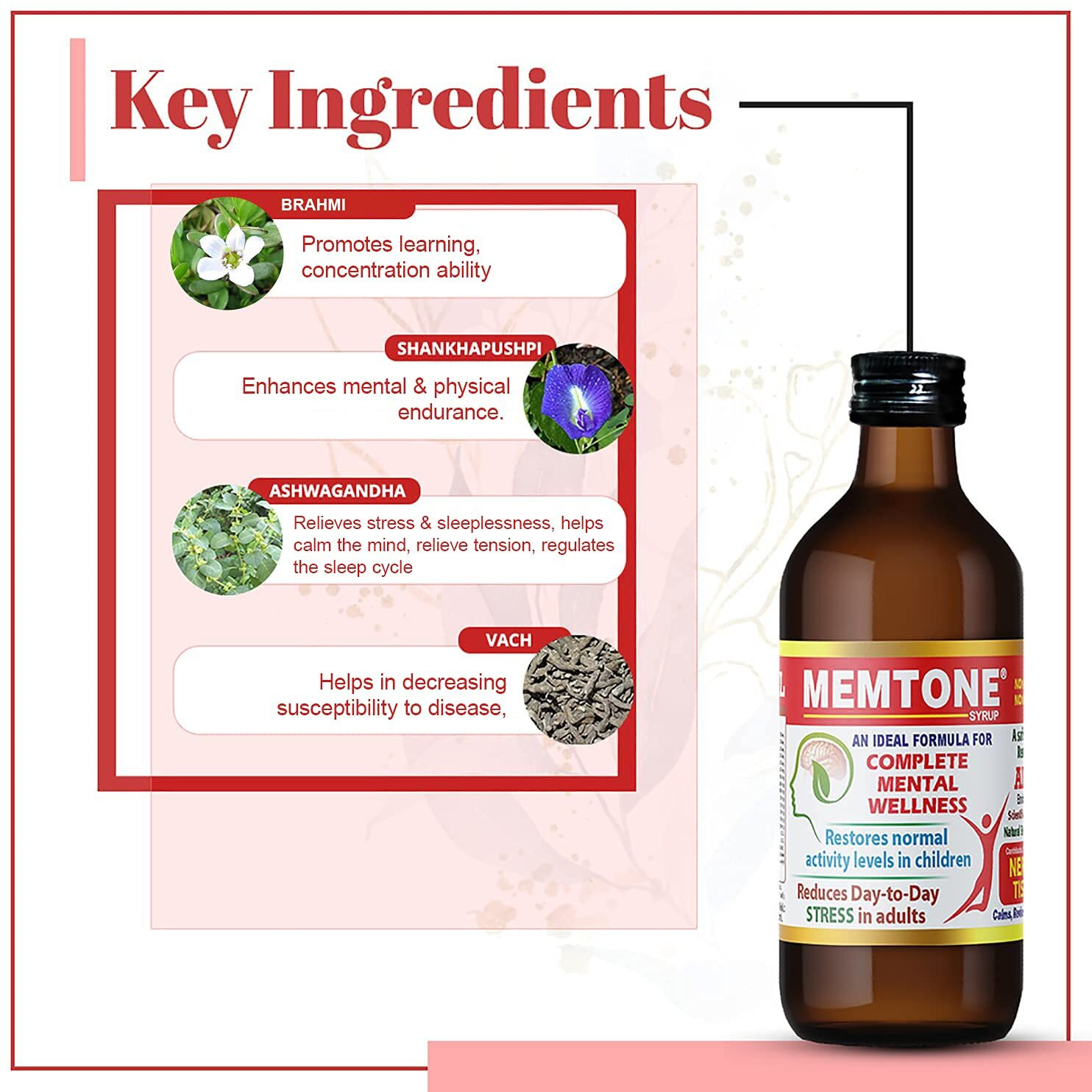 Aimil Memtone Syrup - 200Ml (Pack Of 2) | Ayurvedic Formula For Mental Wellness, Stress Relief | Brahmi, Mandukaparni & More
