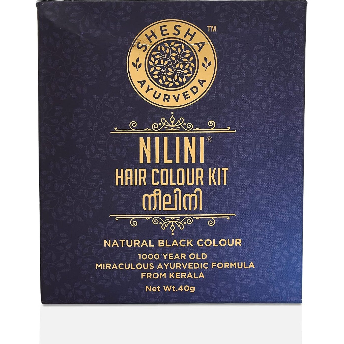 Shesha Naturals Ayurveda Nilini Hair Colour - 100% Ayurvedic, No Ammonia, No Bleach,No Peroxides, Natural Black Colour - 40G