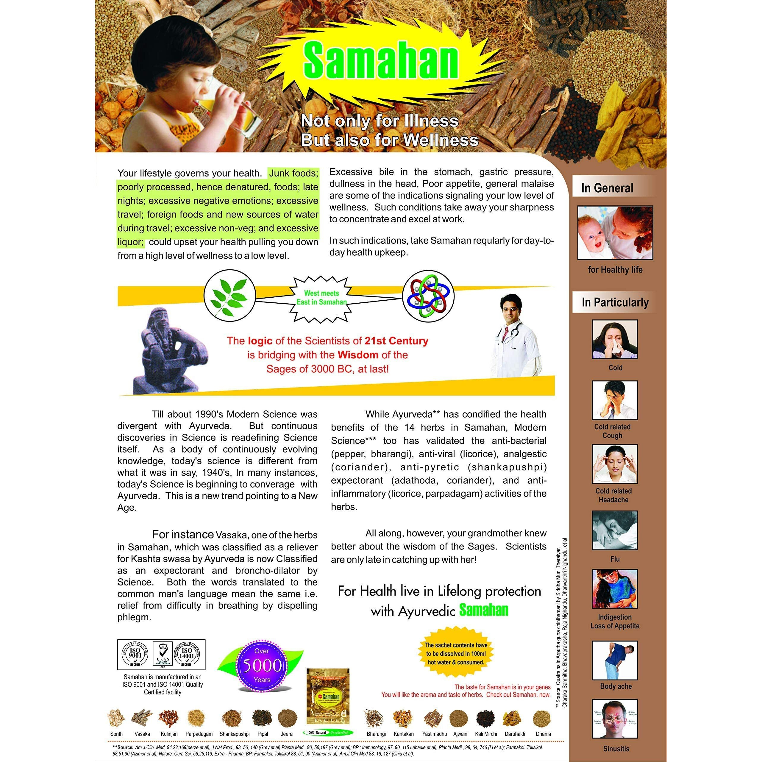 Samahan Instant Ayurvedic Care-Extract Of 14 Herbs (50 Sachets)