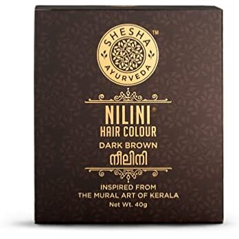 Shesha Naturals Ayurveda Nilini Hair Colour Dark Brown, Ayurvedic And Chemical Free - 40G (Hair Colour-Brown)