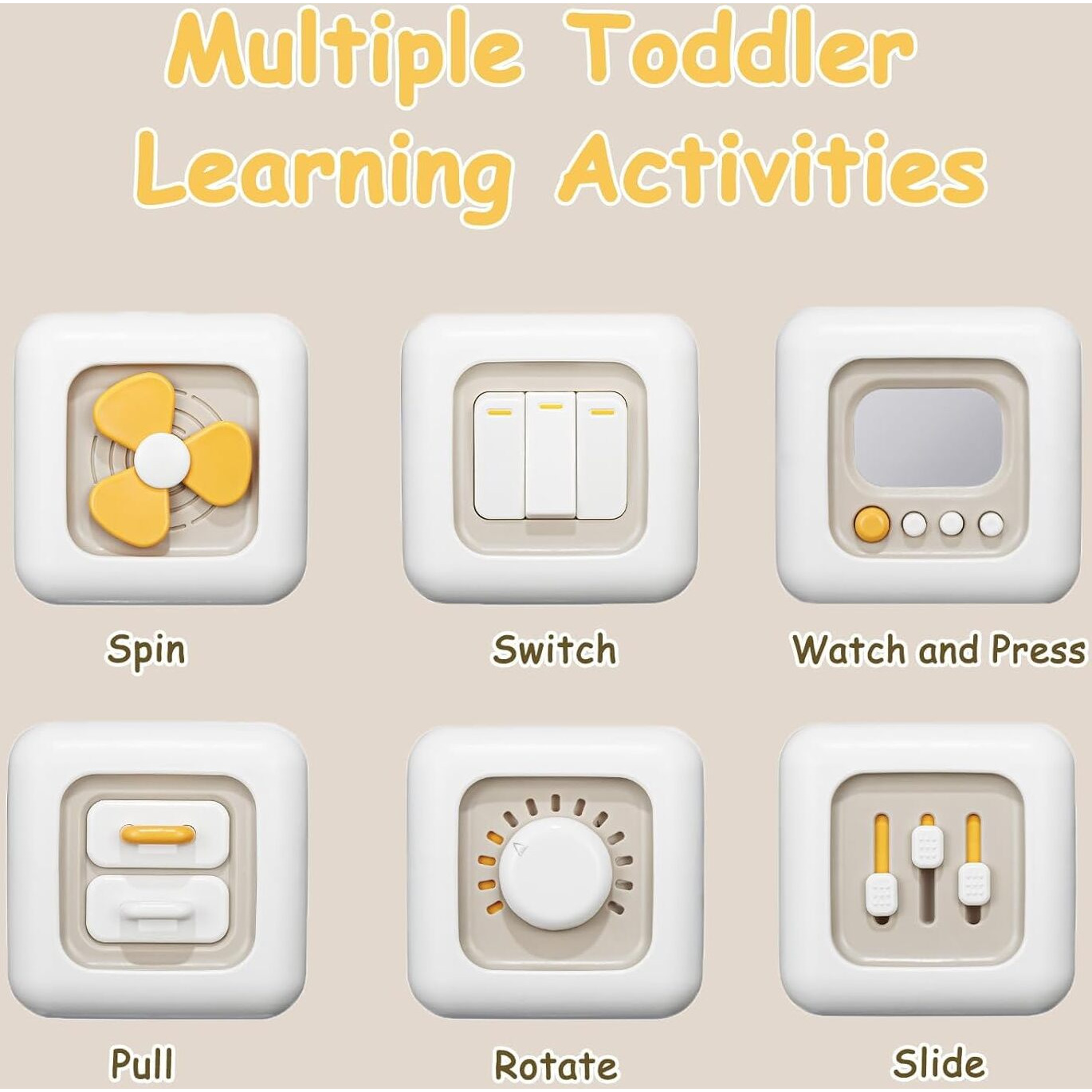 Tec Tavakkal Montessori Toys 6 In 1 Baby Sensory Toys For Kids Educational Learning Shape Sorter Activity Stacking Toys Baby Shape Sorting Toys Interactive Toy Fine Motor Skill Developmental, White