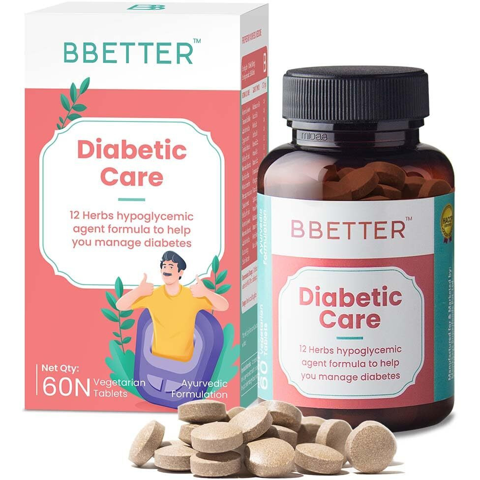 Bbetter Diabetic Care - Lab Tested Ayurvedic Medicine With Karela Jamun Gurmur Saptaranga And More To Manage Diabetes And Blood Glucose Level 60 Veg Capsules