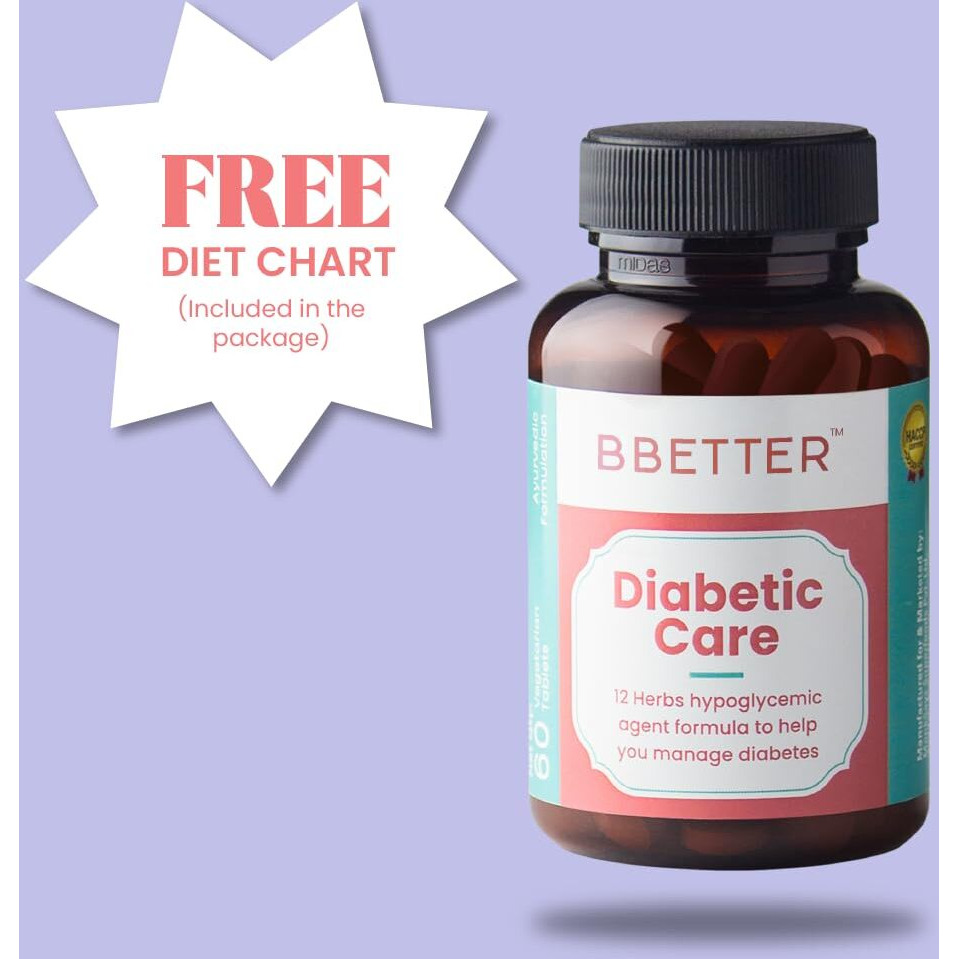 Bbetter Diabetic Care - Lab Tested Ayurvedic Medicine With Karela Jamun Gurmur Saptaranga And More To Manage Diabetes And Blood Glucose Level 60 Veg Capsules