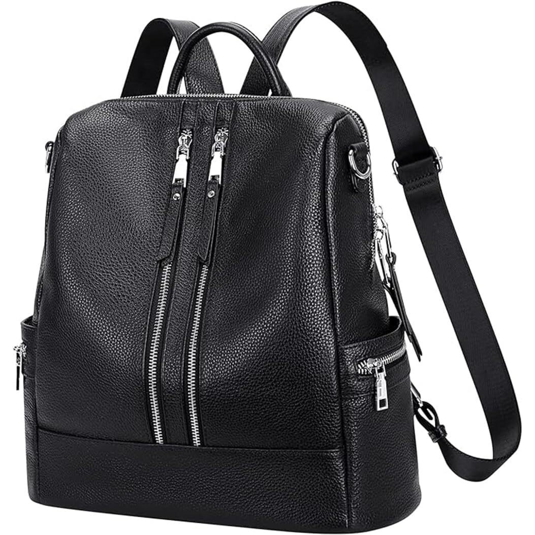 Comfabie Fashion Backpacks For Women, Pu Leather Handbags, Zipper Ladies Purse, Daypacks Bags, Casual Backpacks, Antitheft Soft Rucksack Versatile Shoulder Bags With Laptop Compartment (Black)