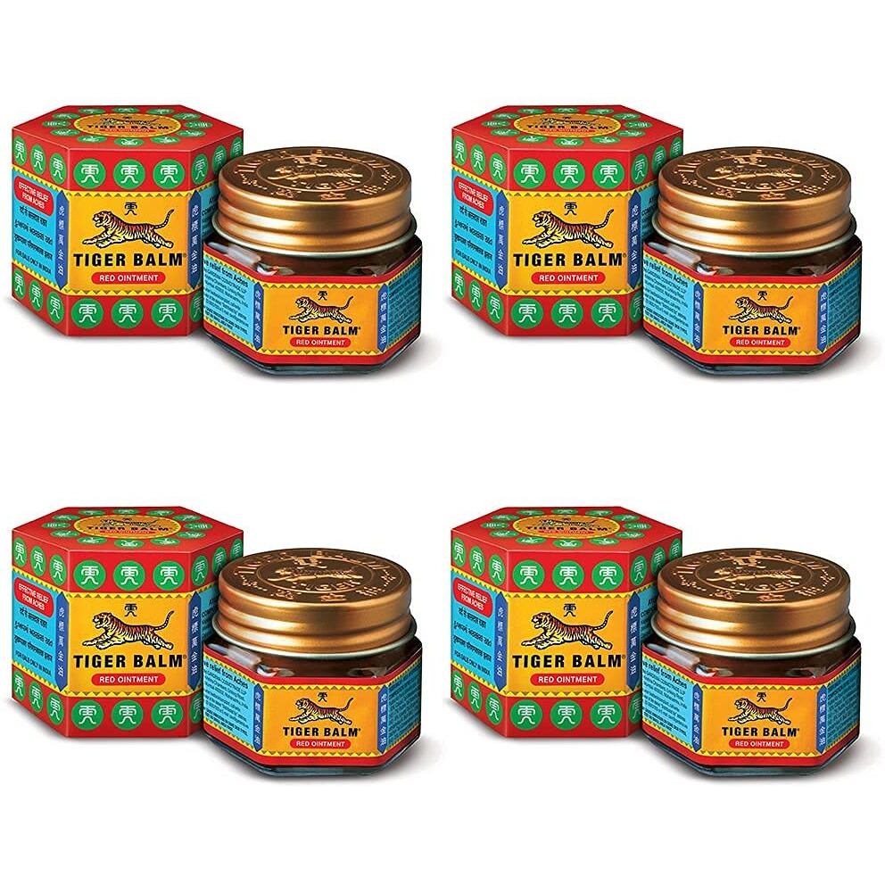 Tiger Balm Red Ointment | 21Ml Each | Pack Of 4 | Ayurvedic Pain Relief Balm | For Effective Relief From Joint Pain, Back Pain, Body Pain, Knee Pain, Muscular Ache & Sprain | Combo Pack