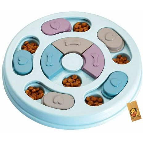Foodie Puppies Pet Puzzle Toy For Dispensing Treats, Pet Toys Game For Training And Slow Feed, Non-Slip Feeder Designed For Dog, Puppies, Cats And Kittens (Round Shape) (Multicolour)