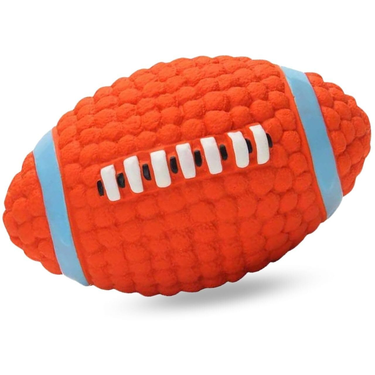 Foodie Puppies Interactive Latex Squeaky Chew Toy For Small To Medium Dogs (Teeth Rugby - Large) | Durable, Non-Toxic & Soft Chewing, Floating, Training & Bouncing Pet Toy | Reduce Separation Anxiety