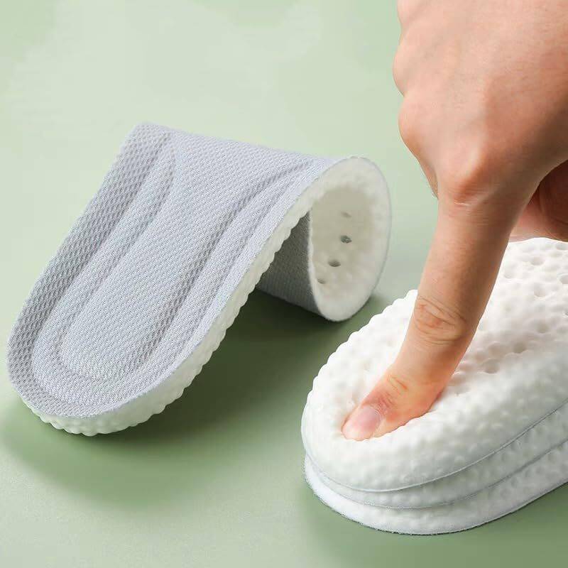 Sichumaria Elastic Shock Absorbing Height Increasing Sports Shoe Insoles For Men And Women Cuttable Soft Breathable Honeycomb Orthotic Replacement Inserts Insoles(27Cm/10.6In,Gray)