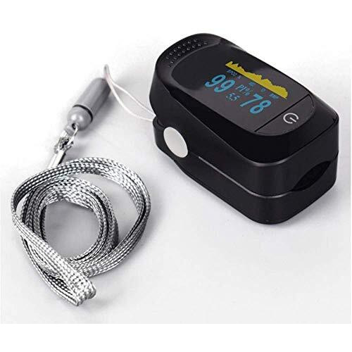Dr Vaku Professional Pulse Oximeter Fingertip, Spo2 And Pr Value Waveform Perfusion Index Blood Oxygen Saturation With Sleep Monitoring Function For Sports And Home - Lanyard Included - Black