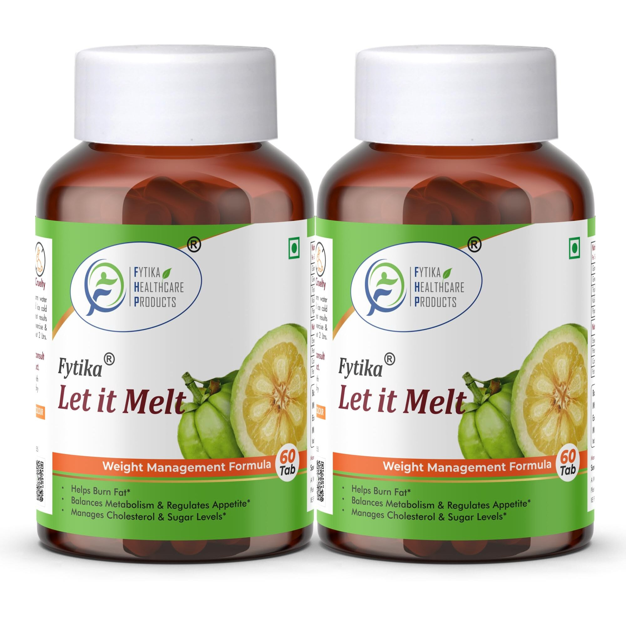 Fytika Healthcare Products Let It Melt Weight Management Tablets| Garcinia Combogia, Green Coffee, Triphala, Kali Jeeri| Healthy Weight Support| For Men & Women Net - 120 Tabs Each - Pack Of 2