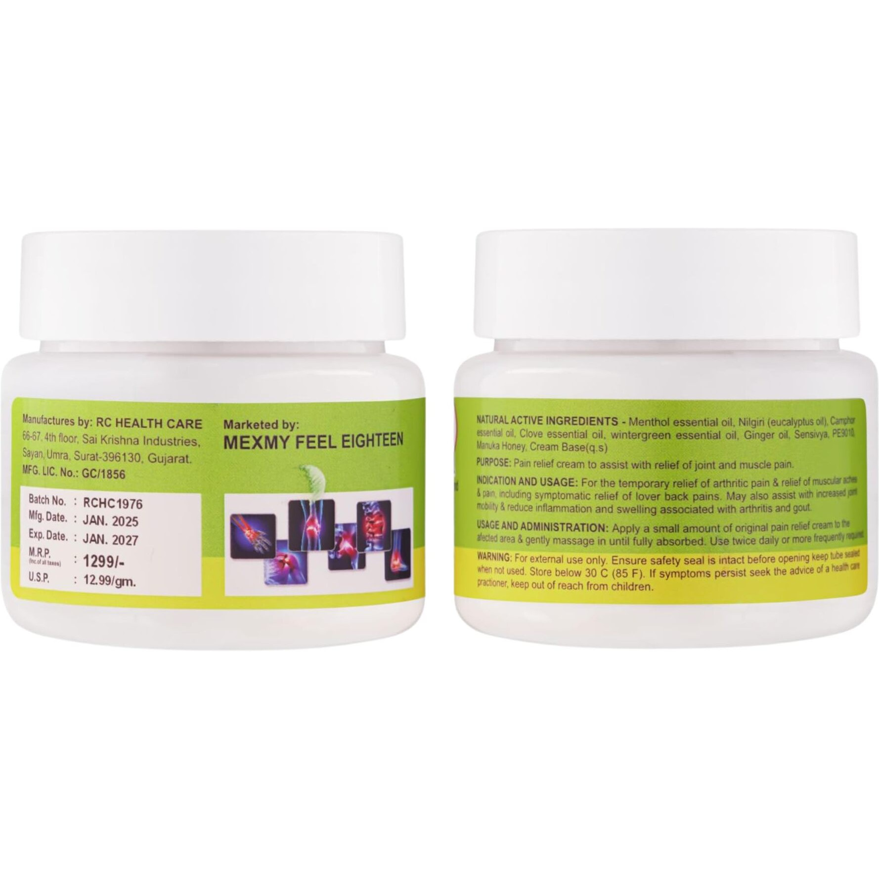 Bee Venom Pain Relief Cream For Strong Ayurvedic Joint Pain Relief Cream, Knee Pain, Neck Pain, Back Pain, Shoulder Pain, (Pack Of 3-300Gm)