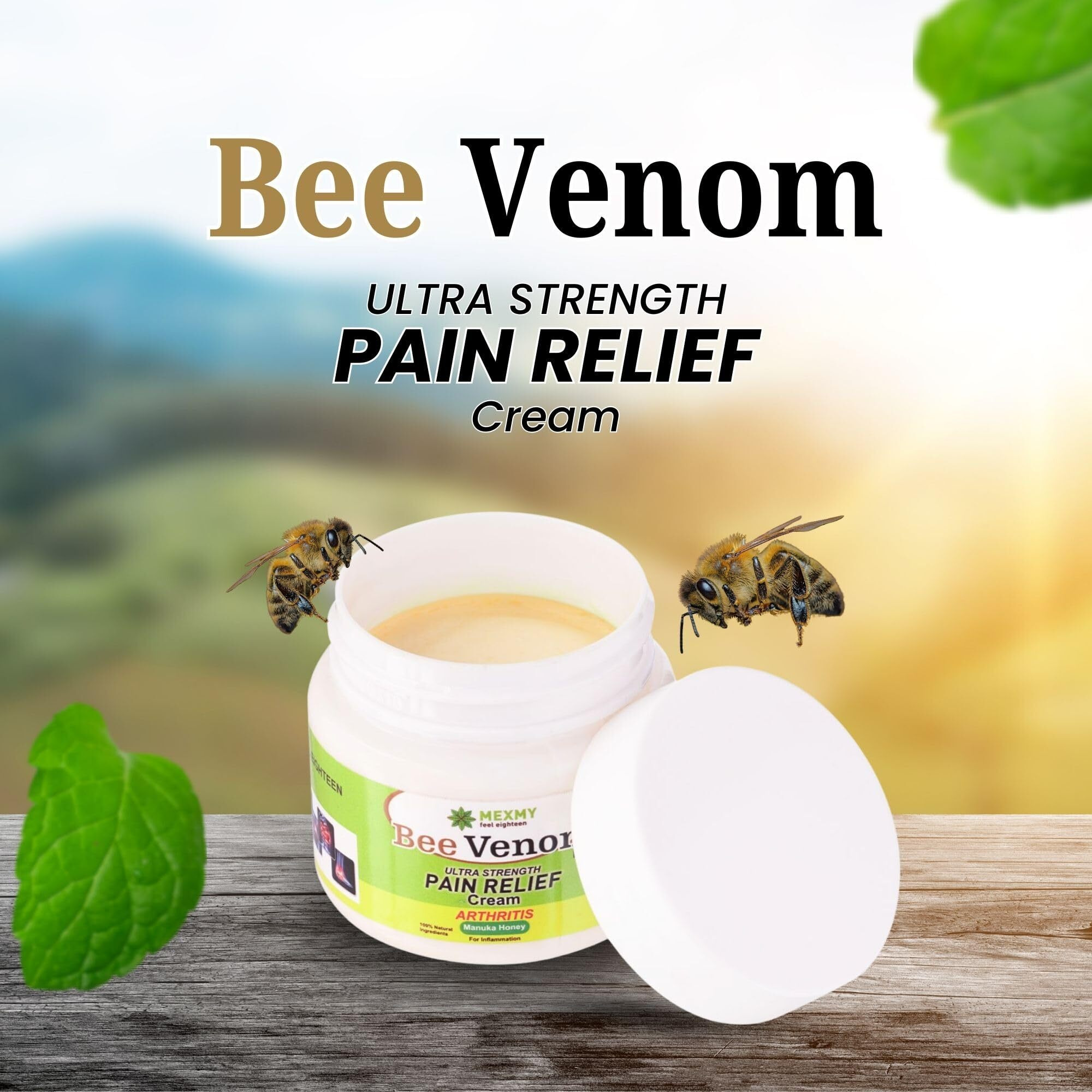 Bee Venom Pain Relief Cream For Strong Ayurvedic Joint Pain Relief Cream, Knee Pain, Neck Pain, Back Pain, Shoulder Pain, (Pack Of 3-300Gm)