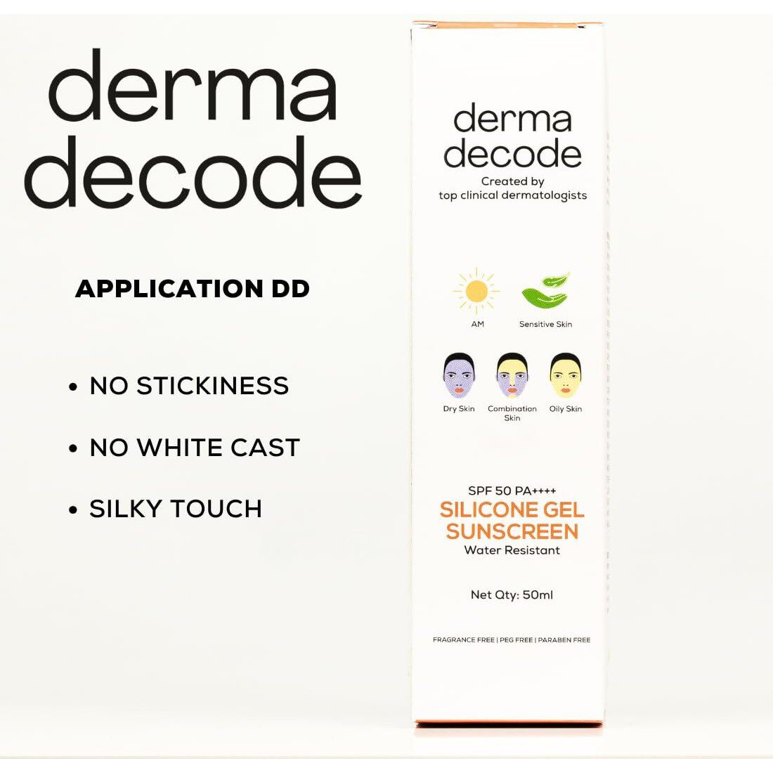 Derma Decode Waterproof Sunscreen For Swimming Spf 50 Pa++++ | 80 Min+ Water Resistant, Sweat-Proof & Broad Spectrum Uva/Uvb Protection For All Skin Types | Feather Light , No White Cast | Pool / Beach / Sports (50Ml)