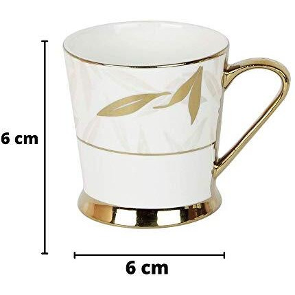 Femora Indian Ceramic Tea Cup Set, 200 Ml, Set Of 6, Multi-Color (Not Microwave Safe)
