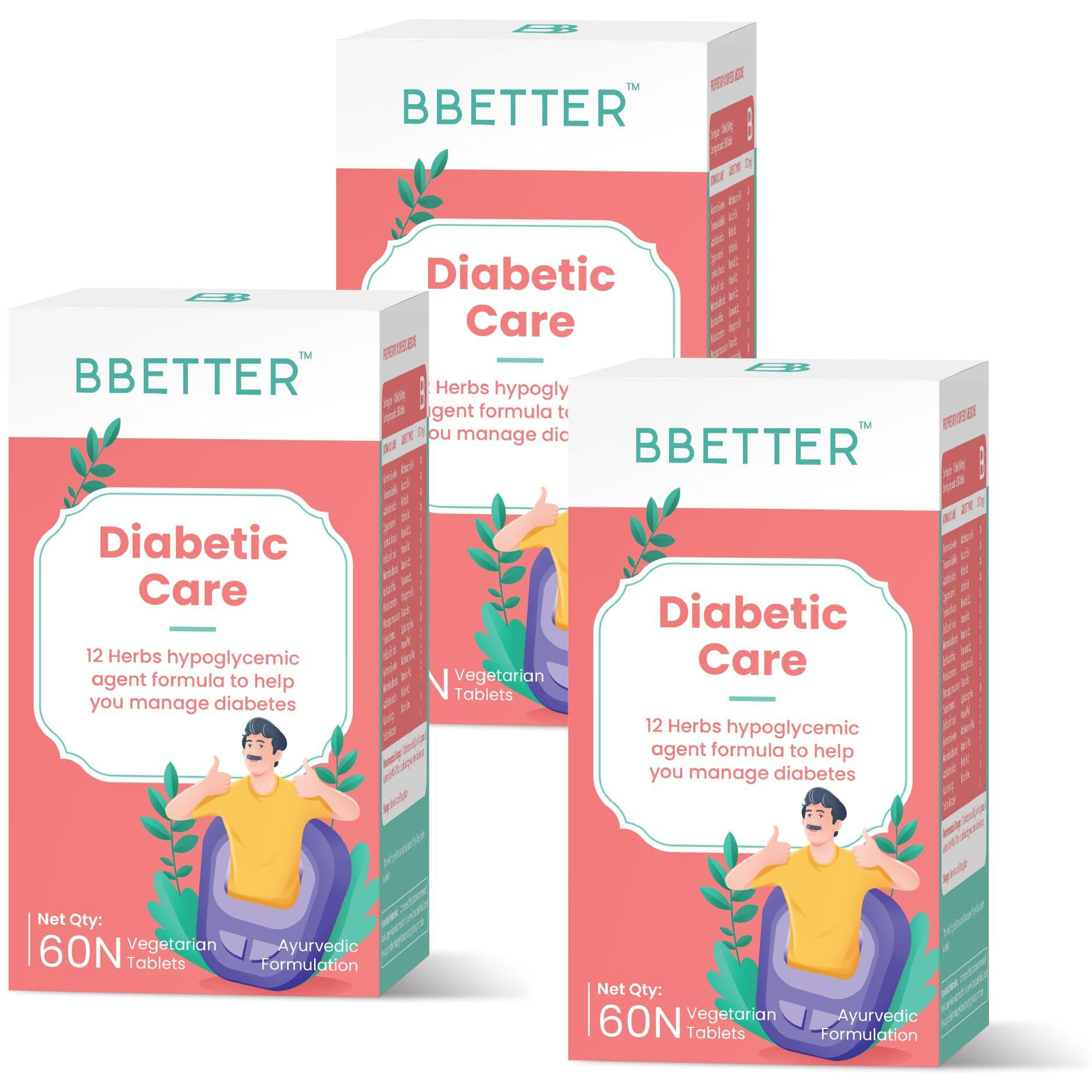 Bbetter Diabetic Care - Lab Tested Ayurvedic Medicine With Karela Jamun Gurmur Saptaranga And More To Manage Diabetes And Blood Glucose Level 180 Veg Capsules