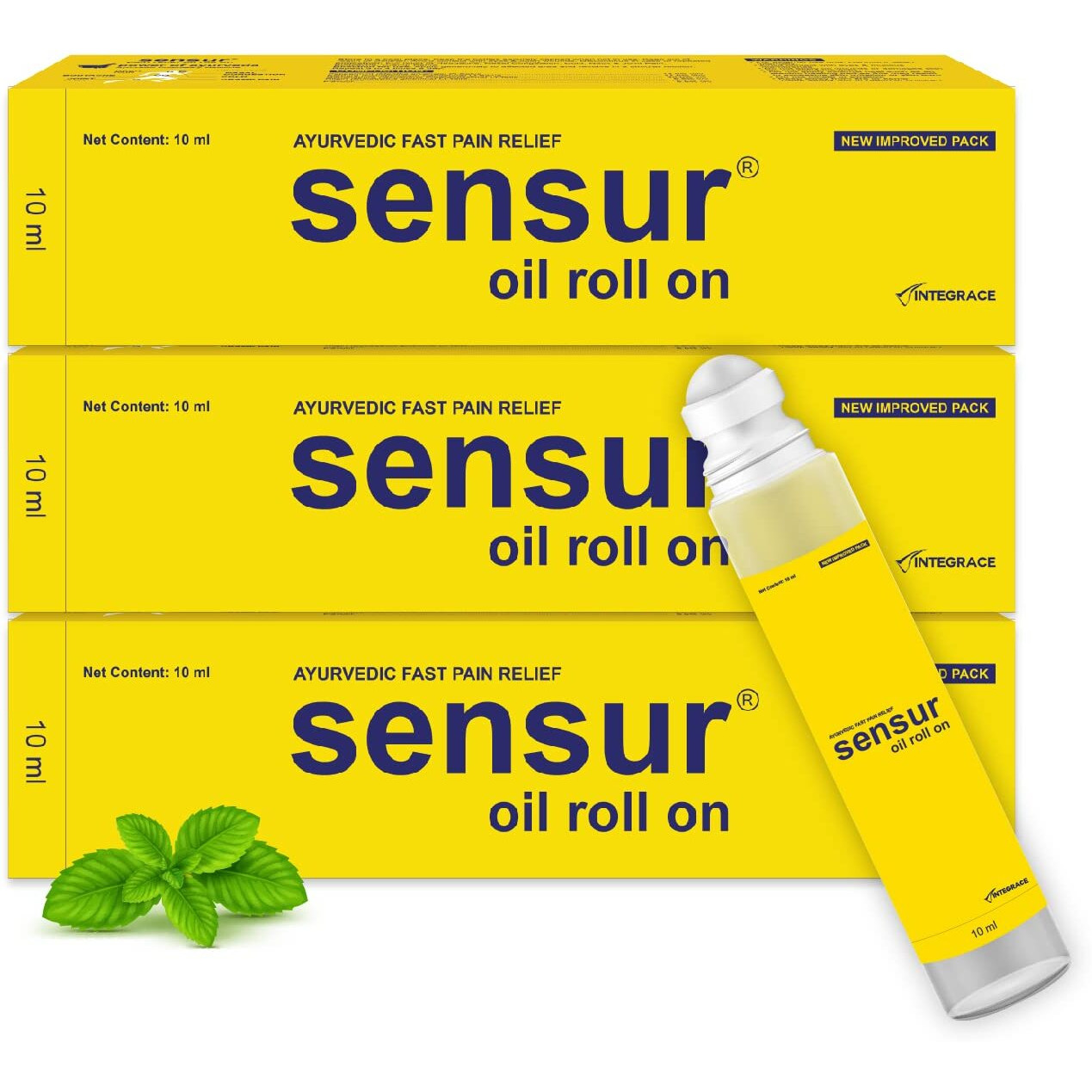 Sensur Natural & Ayurvedic Pain Relief Oil Roll On -(10Ml, Pack Of 3)