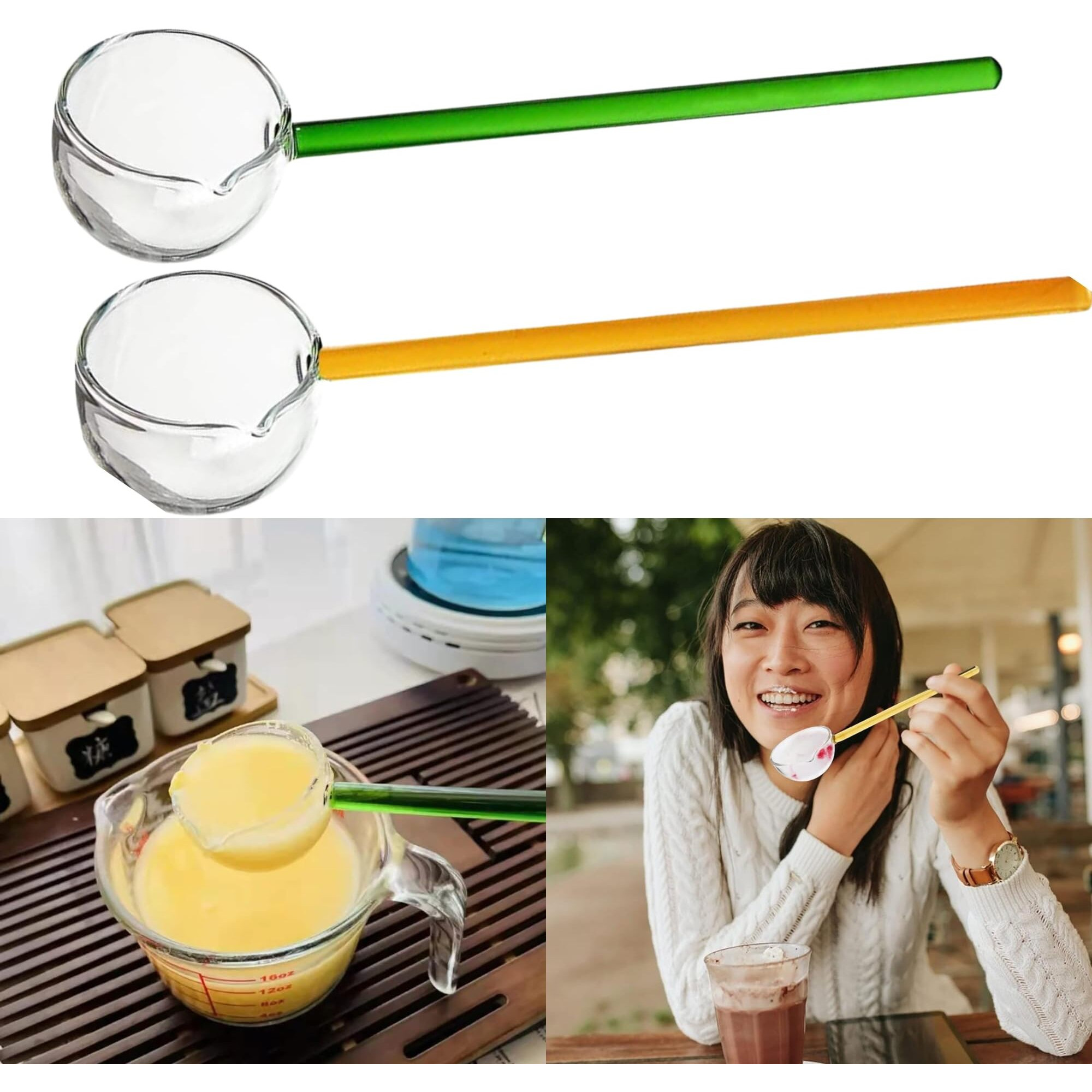 Homeessentials Glass Stirring Spoon, Crystal Clear Borosilicate Teaspoons - Milk Spoon/Coffee Spoon/Soup Spoon/Dessert Spoon (Pack Of 1), 26 Centimeters