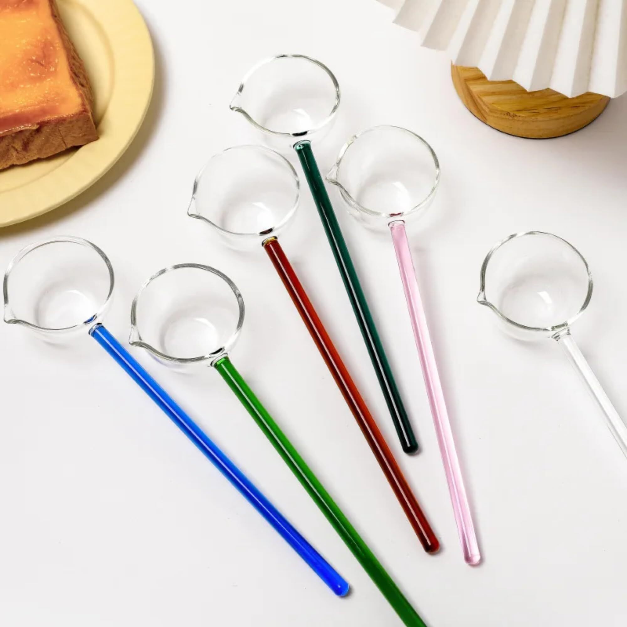 Homeessentials Glass Stirring Spoon, Crystal Clear Borosilicate Teaspoons - Milk Spoon/Coffee Spoon/Soup Spoon/Dessert Spoon (Pack Of 1), 26 Centimeters