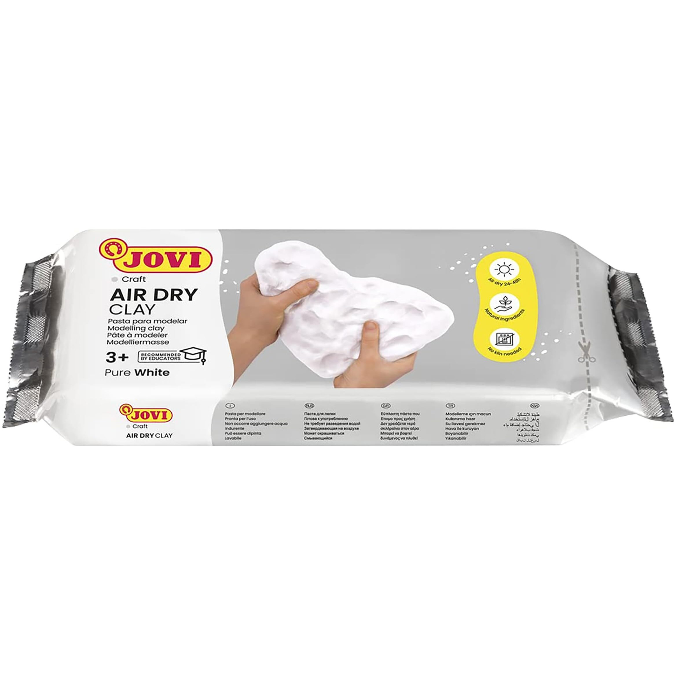 Jovi European Air-Dry Modeling White Clay Of 500 Grams For Sculpting Pottery Art & Craft Handicraft Educational Purpose Fine Motor Skills