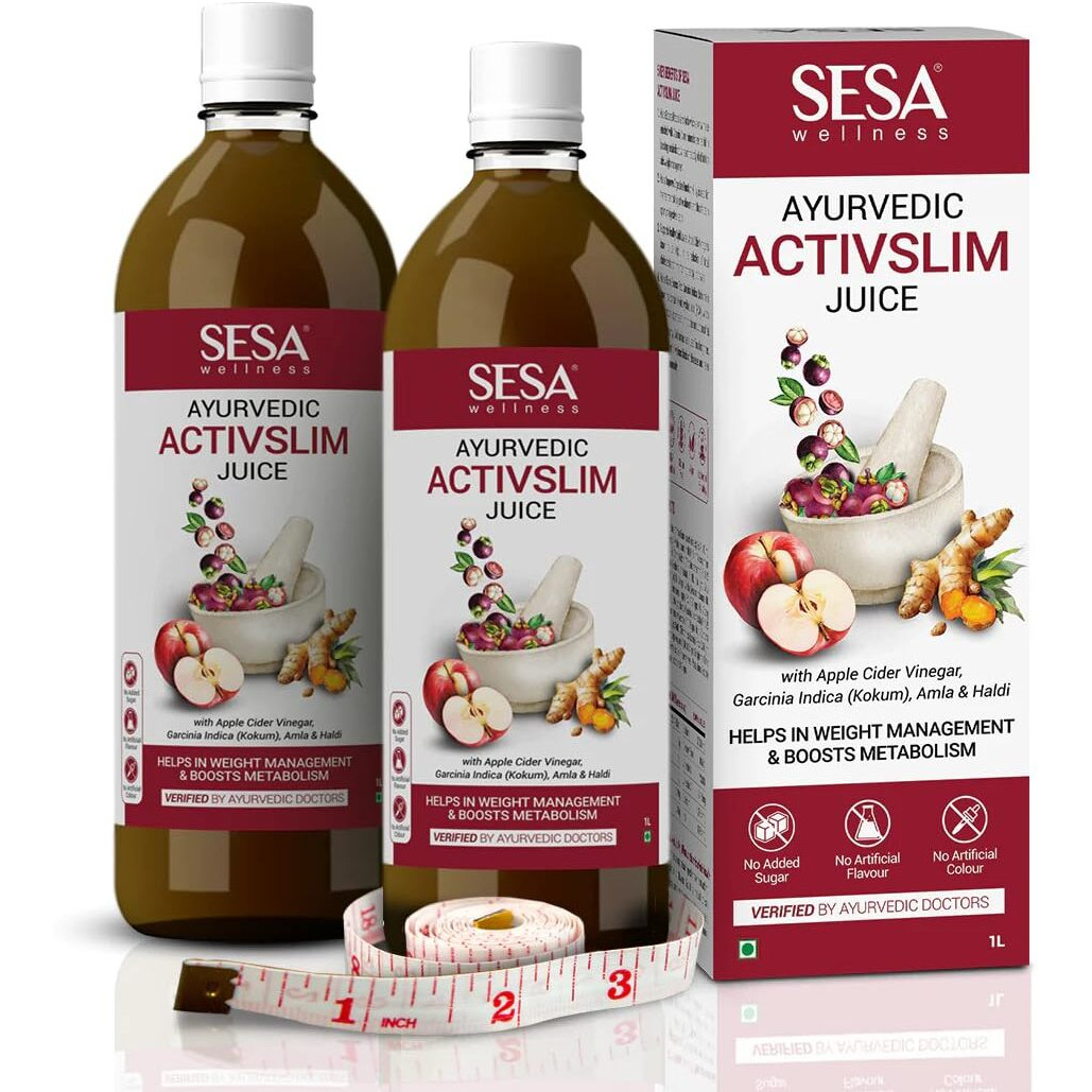 Sesa Ayurvedic Activslim Juice Helps In Weight Management Made With Apple Cider Vinegar Healthy Diet Drink Active Slim, No Added Sugar, Colour Or Flavour (2 Lt)