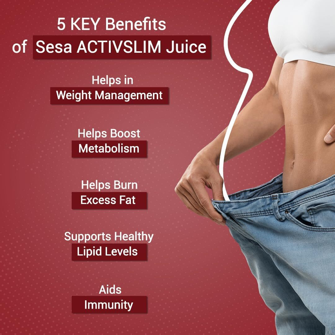Sesa Ayurvedic Activslim Juice Helps In Weight Management Made With Apple Cider Vinegar Healthy Diet Drink Active Slim, No Added Sugar, Colour Or Flavour (2 Lt)