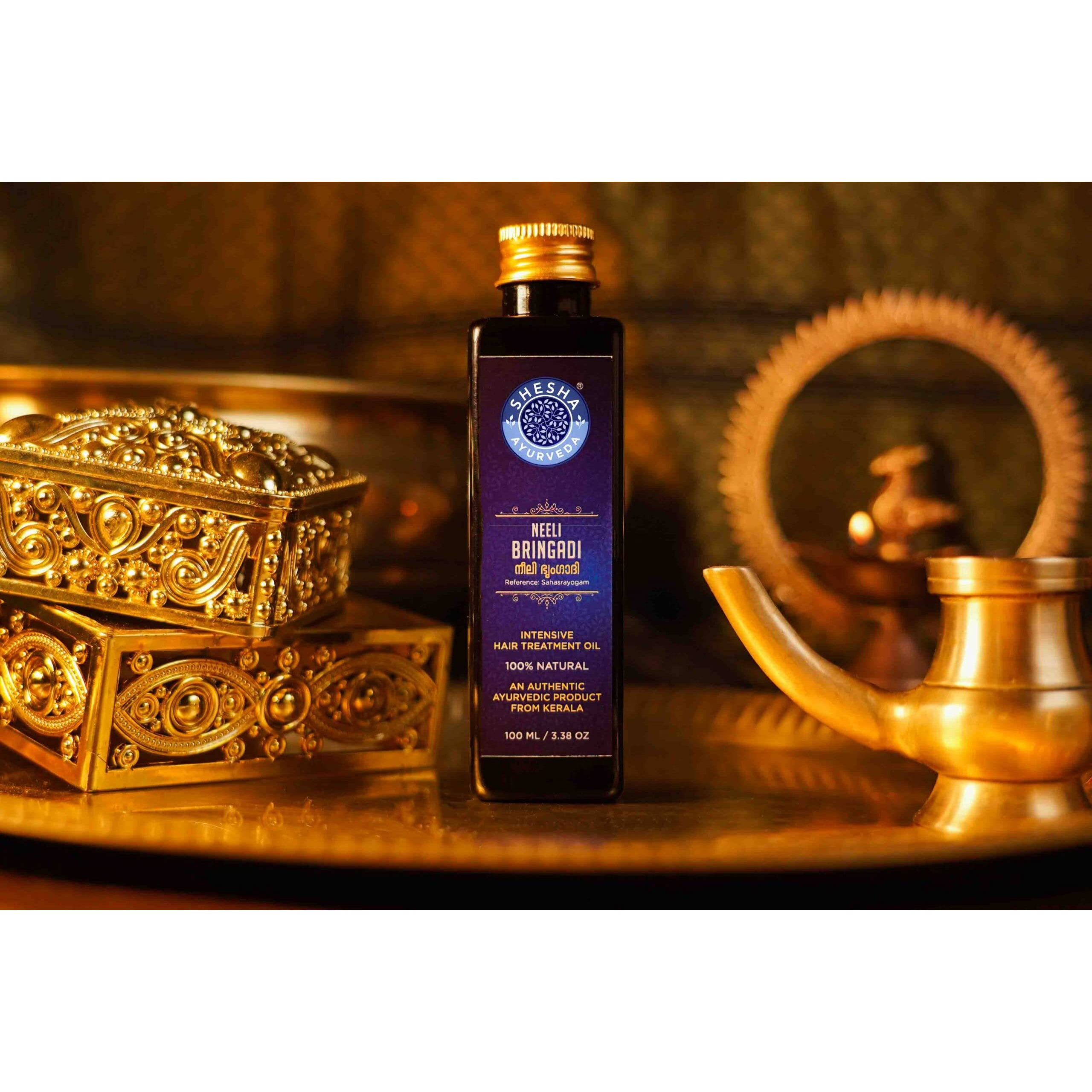 Shesha Naturals Ayurveda Neelibringadi Ayurvedic Hair Oil For Hair Growth And Hair Fall Control From Kerala (100Ml)