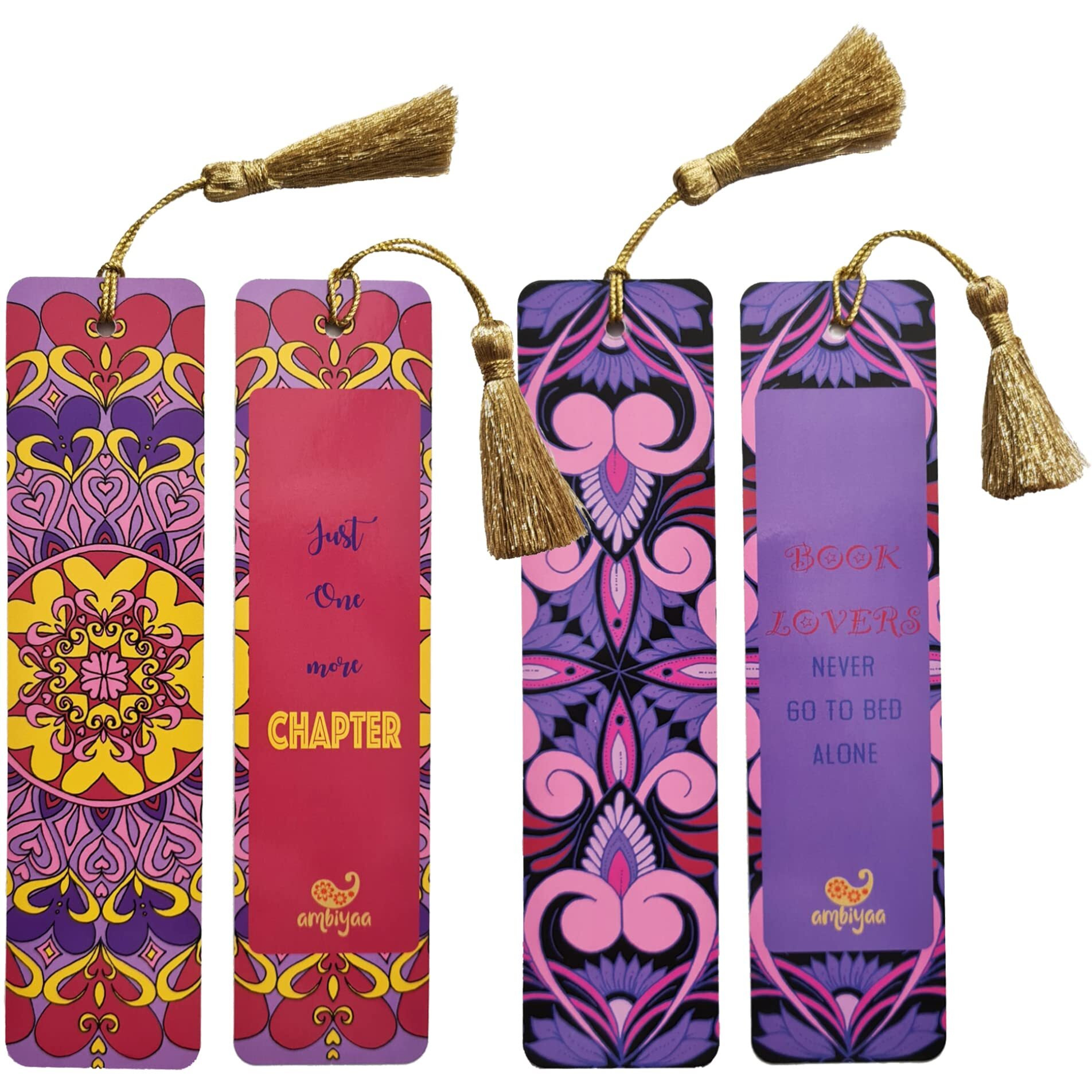 Ambiyaa Handmade Mandala Bookmarks Set Of 8 Bookmarks With Tassel