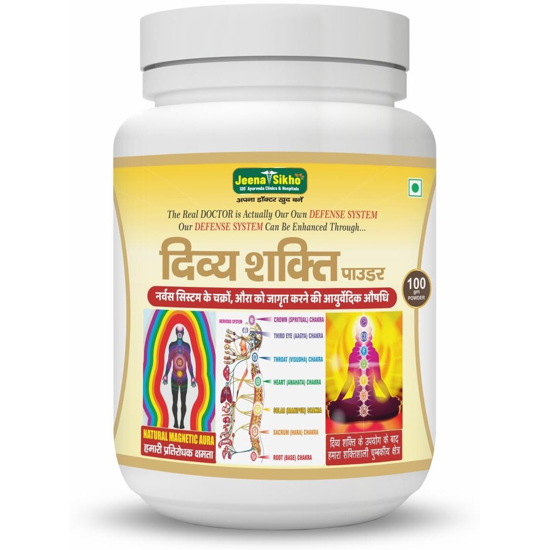 Jeena Sikho Divya Shakti Powder|Herbal Nerve Care Supplement|Naturally Blended With Dalchini,Mishri,And Anardana|Ayurvedic Multivitamin For Wellness,1 Count,100 Grams