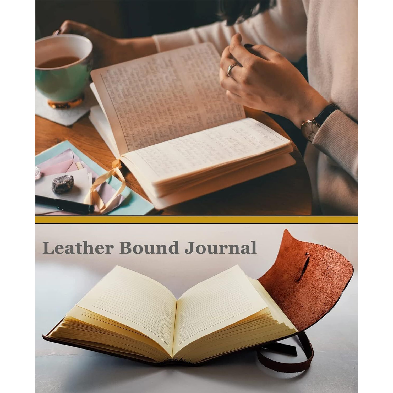 Rustic Town Full Grain Leather Handmade Lined Journal To Write In Notebook Diary For Men Women Writers Artist Poet Gift For Him Her, 180 Pages