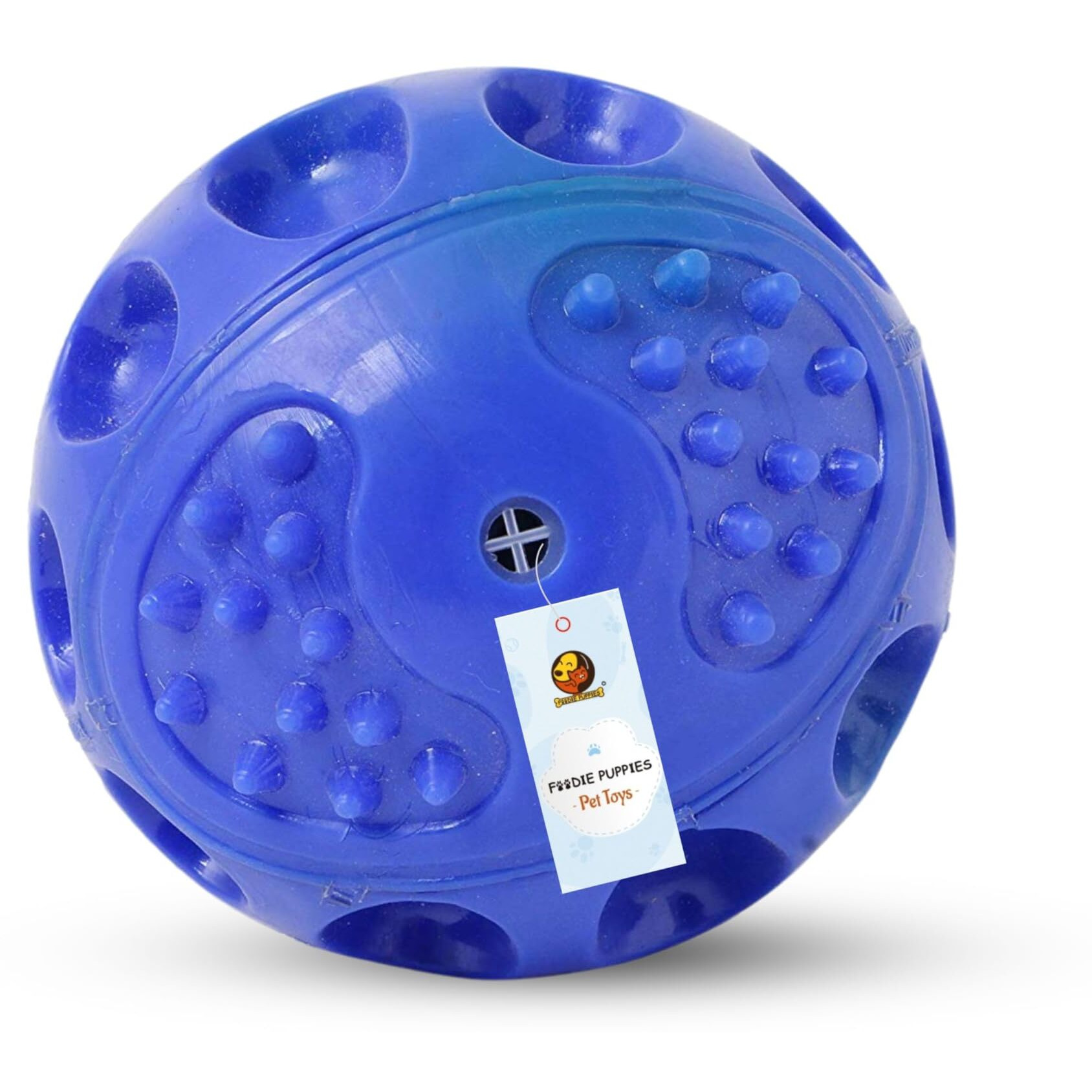 Foodie Puppies Interactive Non-Toxic Hard Squeaky Sound Ball Chew Toy - (Hard Squeeze Ball - 7.5 Cm, Medium) For Small To Medium Dogs | Durable, Rubber Pet Ball Toy For Training, Chewing, Fetching