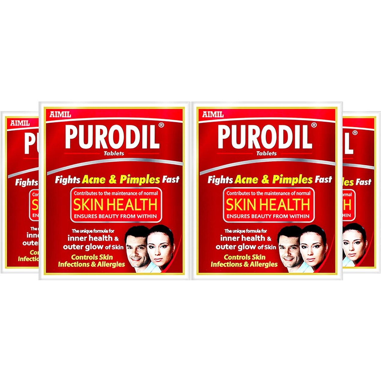 Aimil Purodil Blood Purifying Formula For Healthy Skin| Clear Complexion Ayurvedic Tablets| 30 Tablets (Pack Of 4)