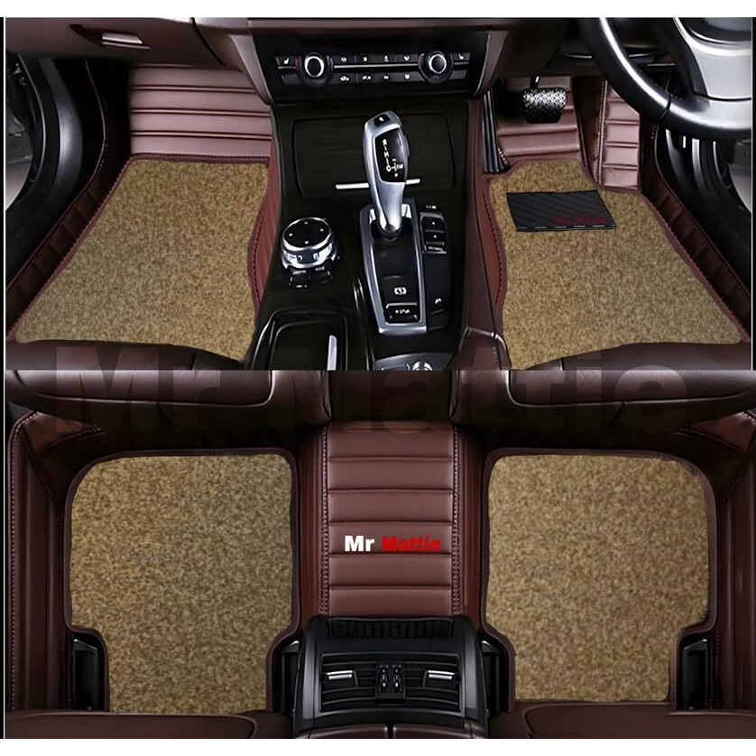 Mr Mattie 9D Car Foot Mat For Byd Atto 3 All Variants | Premium Leatherette Imparts Luxurious & Elegant Look | 100% Waterproof And Dust Proof (Coffee)