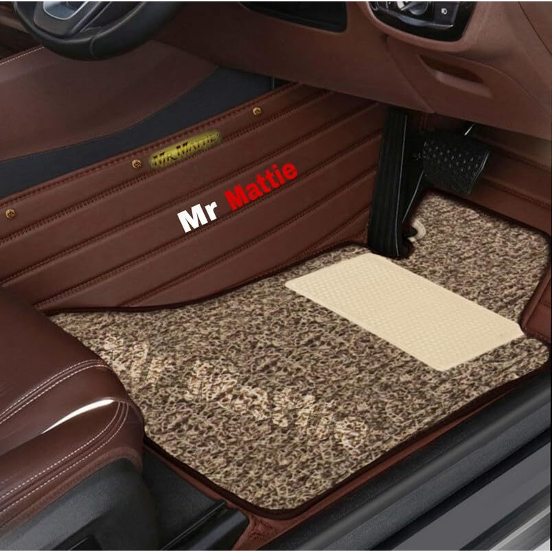 Mr Mattie 9D Car Foot Mat For Byd Atto 3 All Variants | Premium Leatherette Imparts Luxurious & Elegant Look | 100% Waterproof And Dust Proof (Coffee)