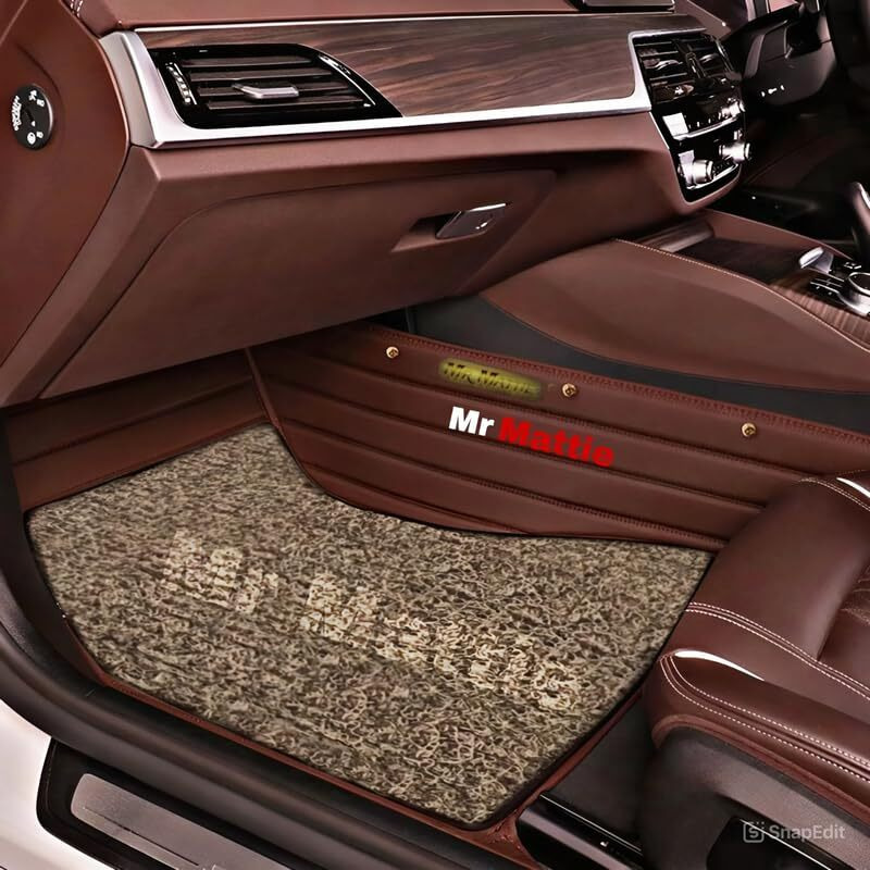 Mr Mattie 9D Car Foot Mat For Byd Atto 3 All Variants | Premium Leatherette Imparts Luxurious & Elegant Look | 100% Waterproof And Dust Proof (Coffee)