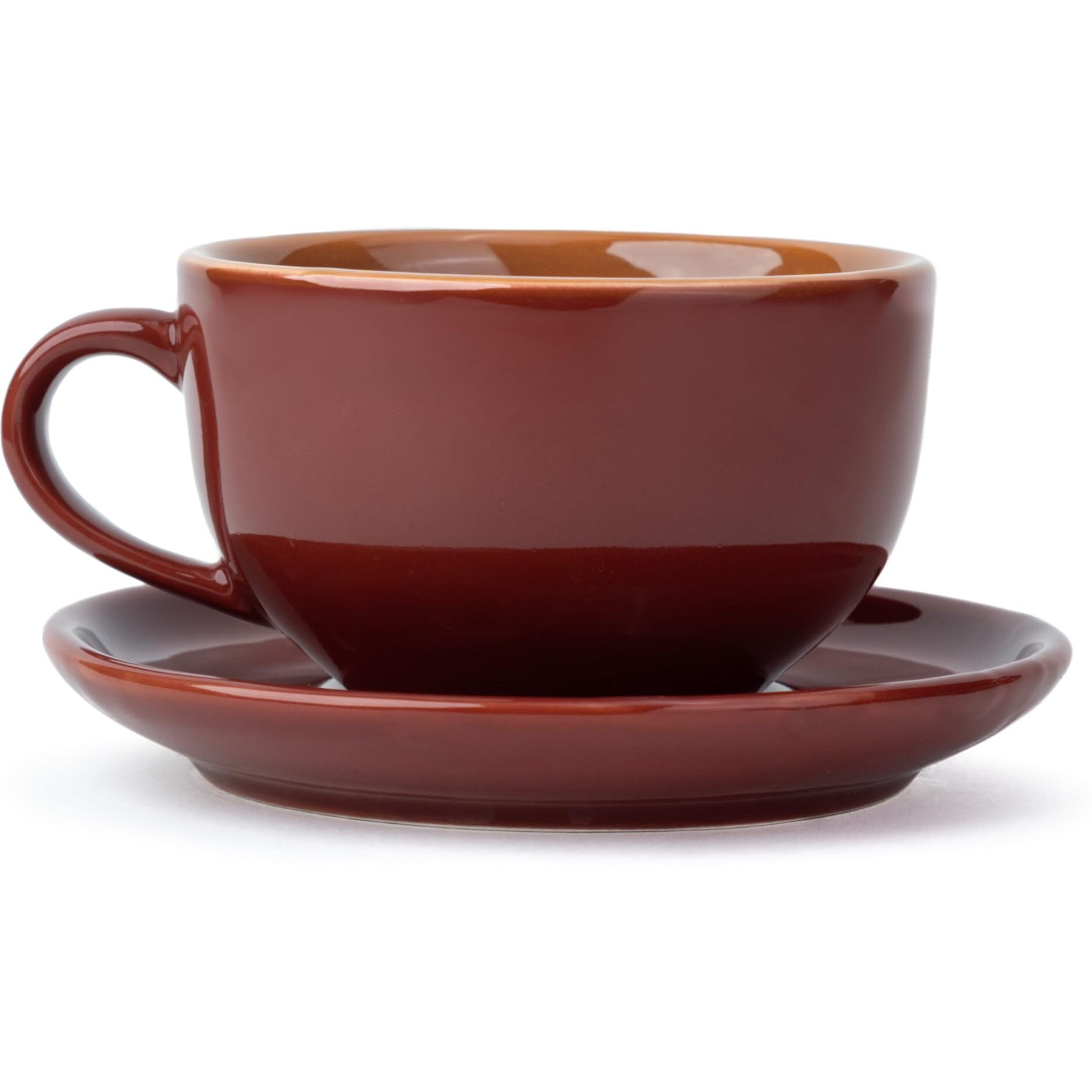 Shay Large Ceramic Coffee Cup Saucer Set, Burgundy, 320Ml | Cappuccino Cup | Glossy Finish | Premium Porcelain | Microwave Safe (Xl Cup Saucer - Burgundy)