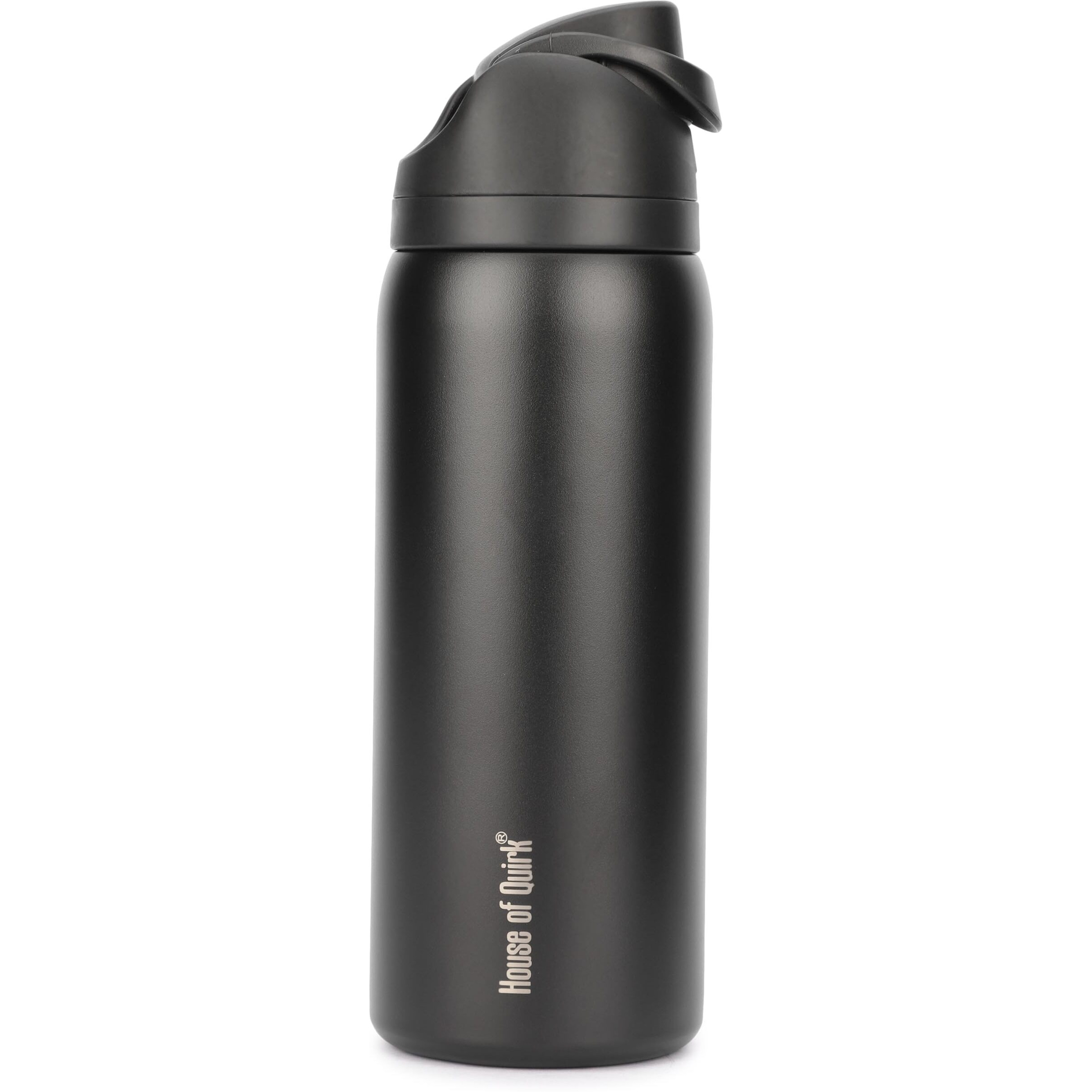 House Of Quirk Sippease Insulated Stainless Steel Water Bottle With Straw For Sports And Travel Bpa-Free 950Ml (Black)