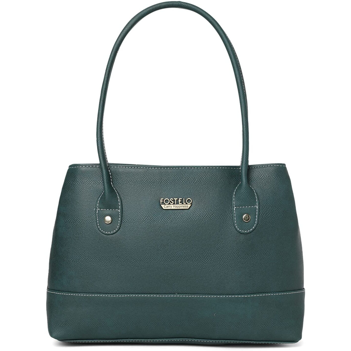Fostelo Women's Vegan Leather Feathers Handbag Shoulder Hobo Bag Ladies Purse (Green) (Medium)