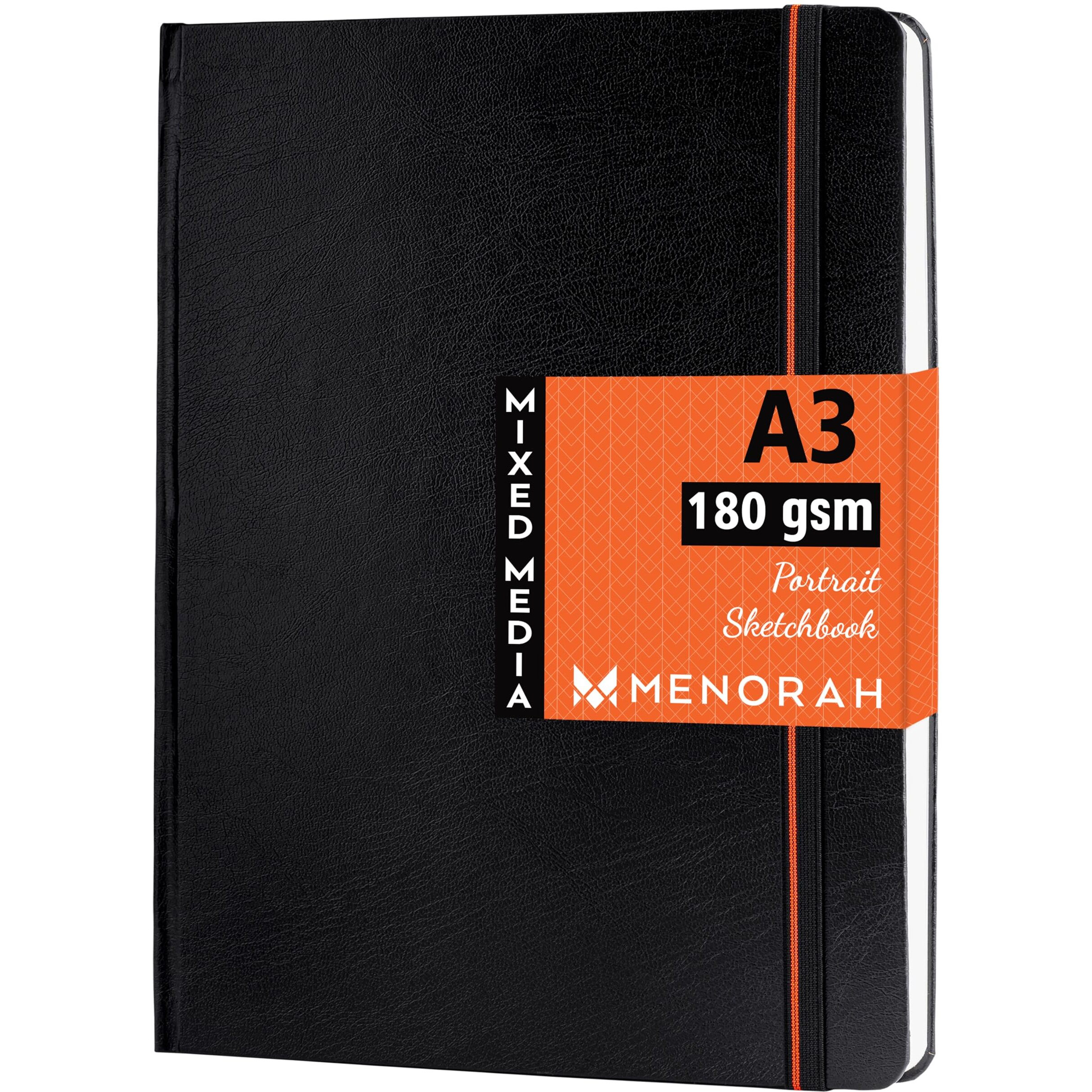 Menorah Paper - A3 - Sketch Book For Artist - 180Gsm-(100 Pages / 50 Sheets) - Handmade- Hard Bound - Drawing Notebook, (42.0 Cm X 29.7 Cm)- Sketchbooks- Portrait, Oil Paint