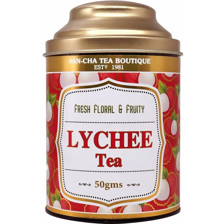 Sancha Tea Boutique, Lychee Tea, Imported Chinese Tea, Original Lychee Flavoured Tea, Finest Fruit Tea, 50G Whole Leaf Tea