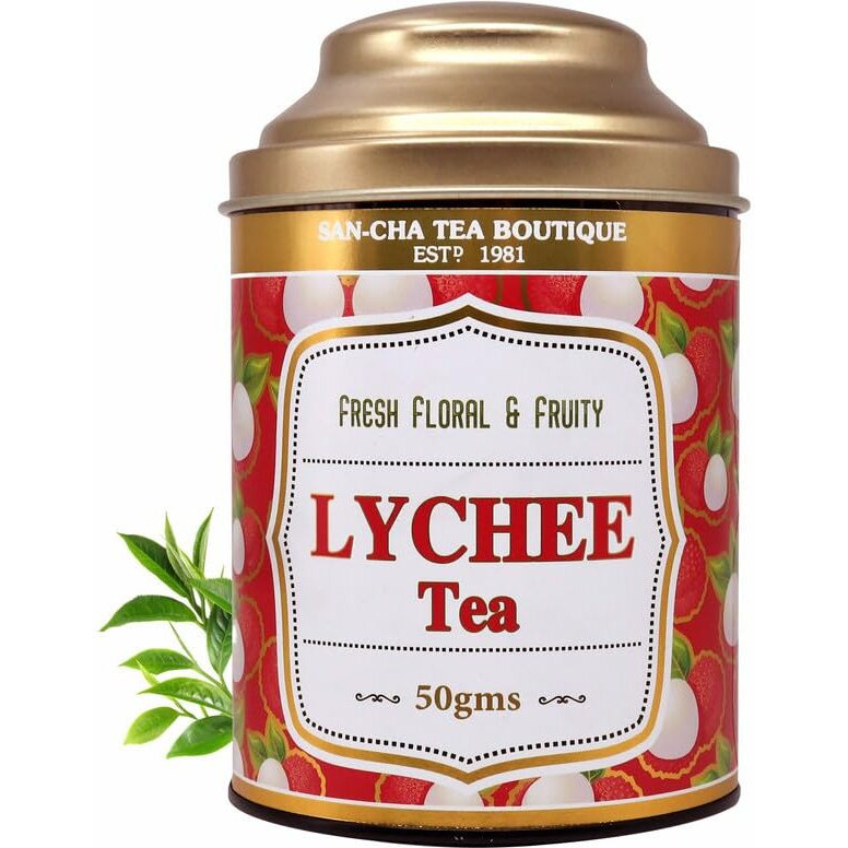 Sancha Tea Boutique, Lychee Tea, Imported Chinese Tea, Original Lychee Flavoured Tea, Finest Fruit Tea, 50G Whole Leaf Tea