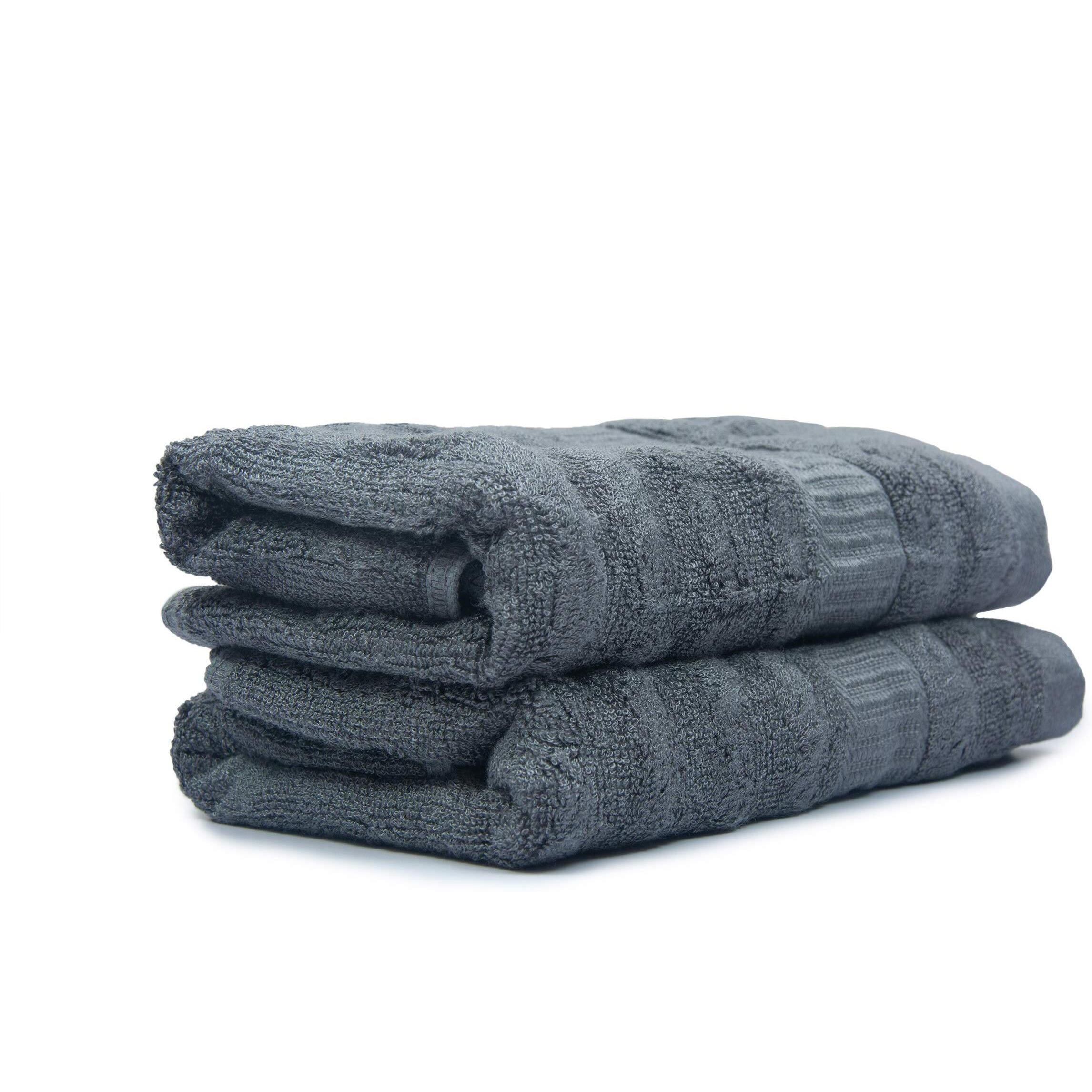 Mush Bamboo Hand Towels Set Of 2 | 100% Bamboo Gym Towel For Men/Women Workout | Ultra Soft, Absorbent & Quick Dry Towel For Gym, Travel, Sports And Yoga | 75 X 35 Cms | 600 Gsm (Space Grey)