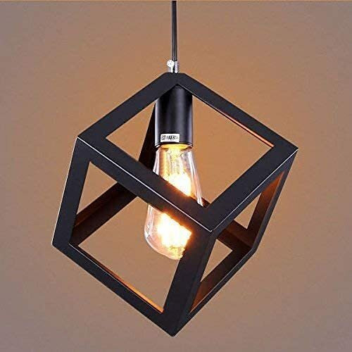 Gauvik Cube Design Pendant Lamp With Bulb Hanging Lamp/Ceiling Light For Bedroom, Living Room, Restaurants, Dining, Coffee Shop, Home And Office. Pack Of 2