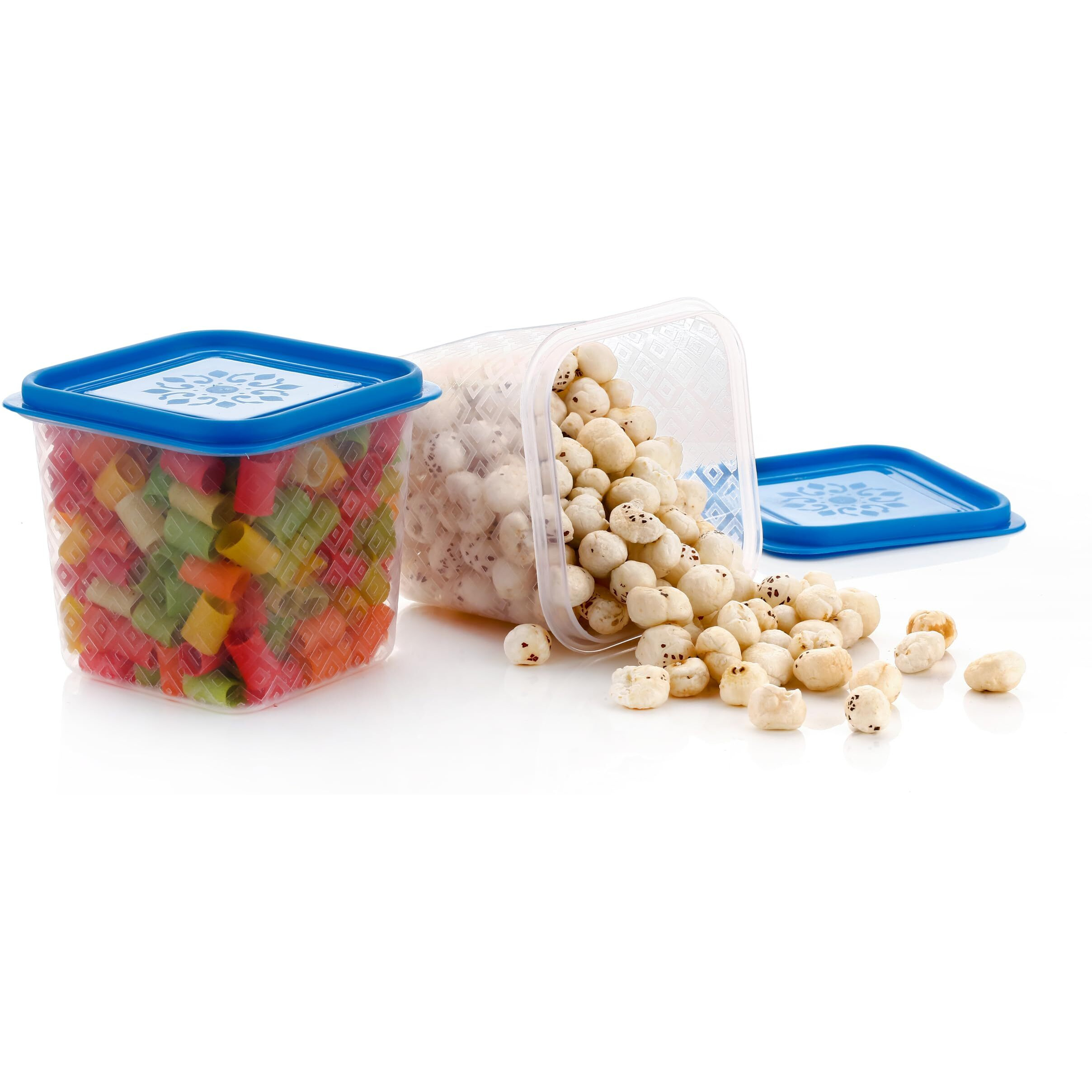 Hindstar Multipurpose Plastic Storage Jars And Kitchen Mate Classic Containers | Bpa-Free, Airtight Kitchen Container Set For Spices, Grains And More Items - Transparent (750Ml, Set Of 12)