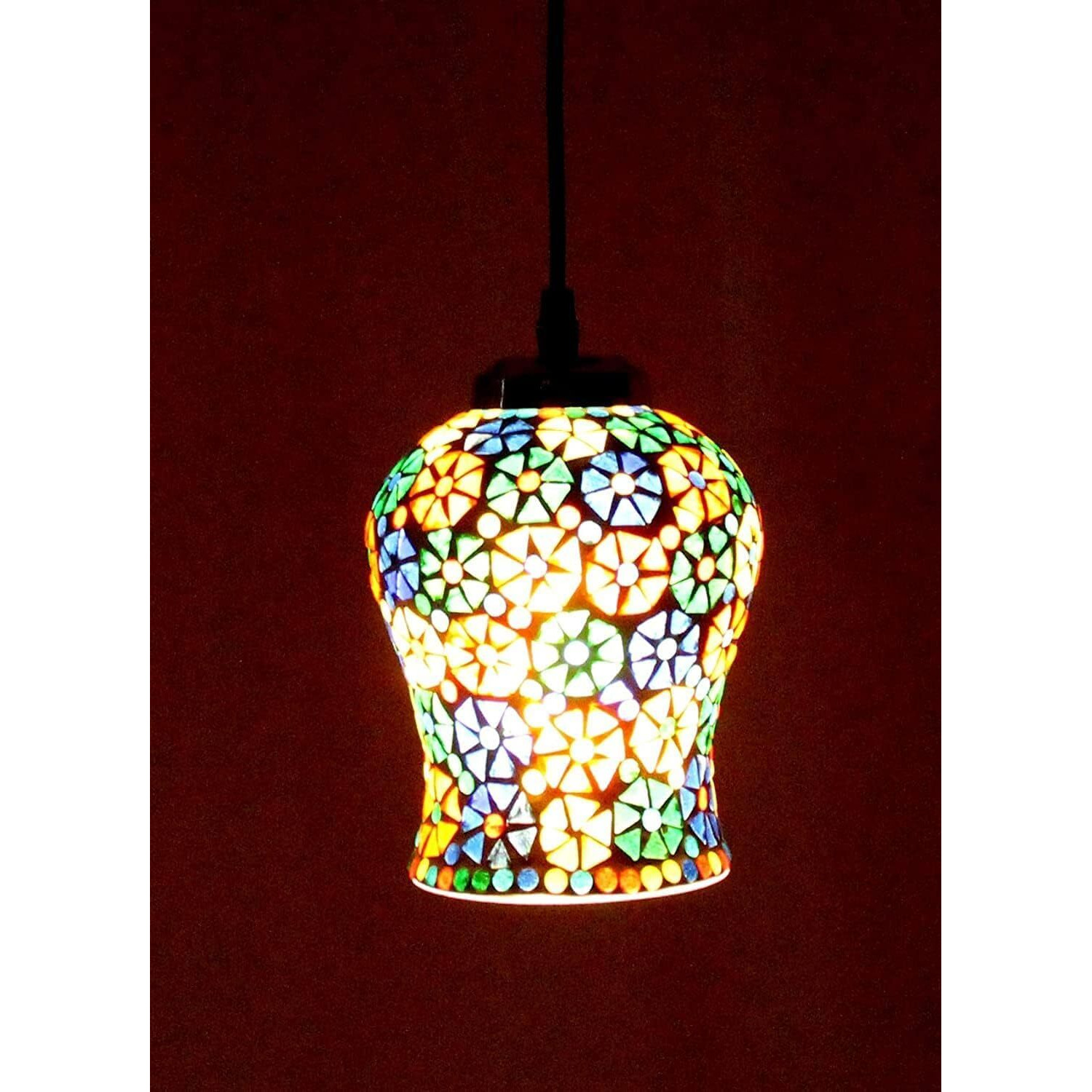 Gauvik Multi Color Hanging Pendant Lamp/Hanging Lamp/Ceiling Light For Bedroom, Living Room, Restaurants, Dining, Coffee Shop, Home And Office. (With Bulb)