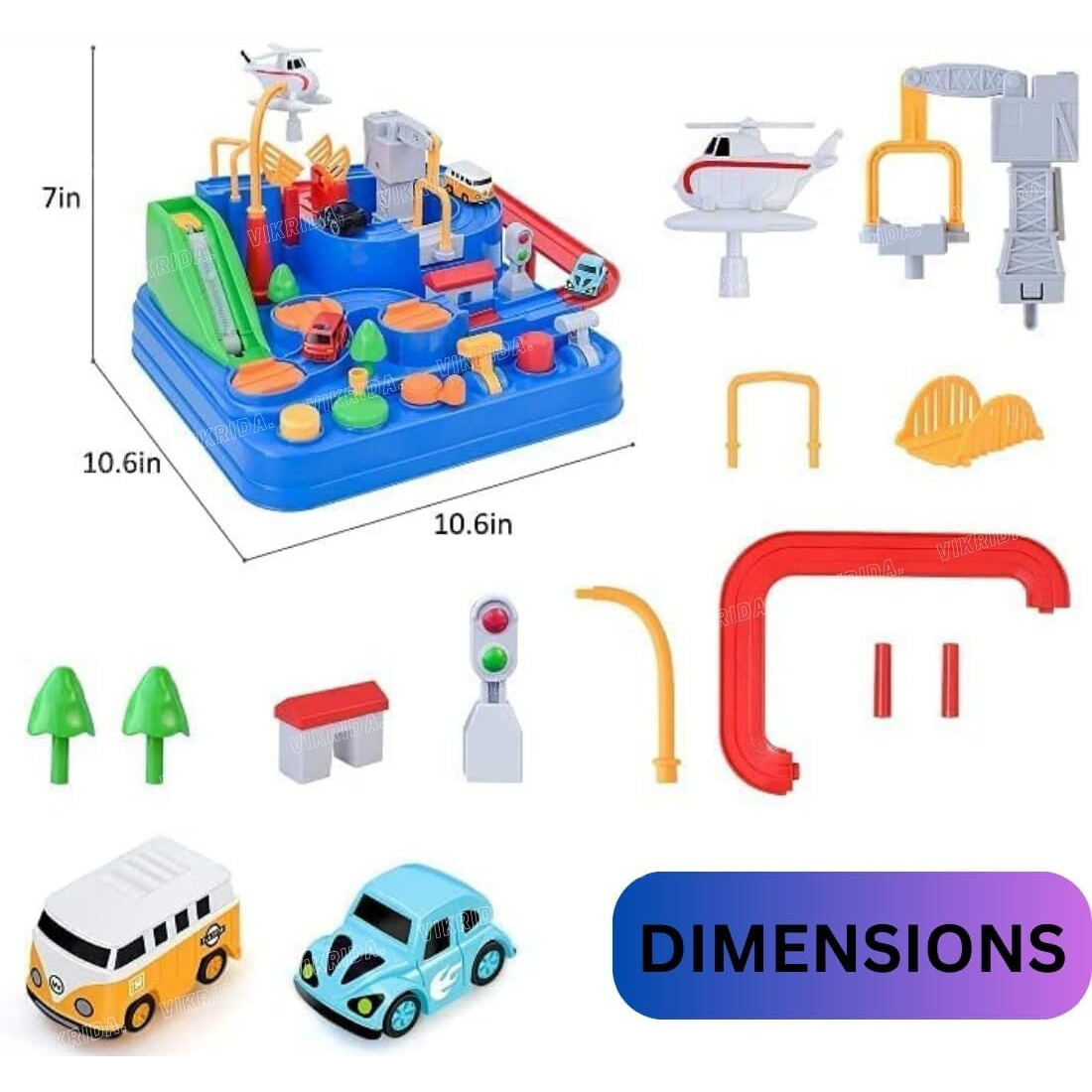Vikrida Car Race Tracks Adventure Toys, Car Race Track, City Rescue Preschool Educational Toy Vehicle Puzzle Car Track Playsets For Toddlers