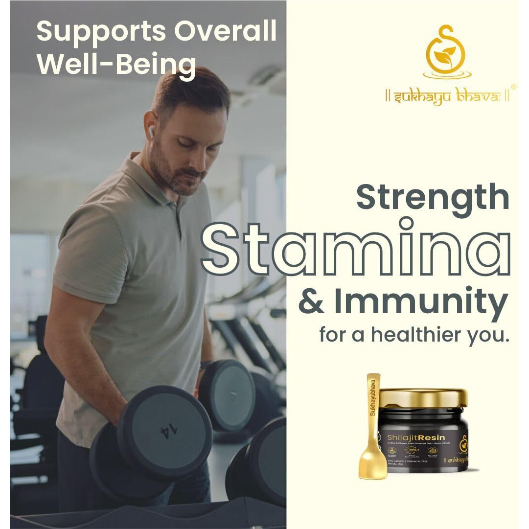 Sukhayu Bhava Shilajit Resin | Purified With Triphala | 100% Ayurvedic Energy Booster | Supports Stamina, Strength & Vitality | Lab-Tested & Heavy Metal-Free | 20G | 40 Servings