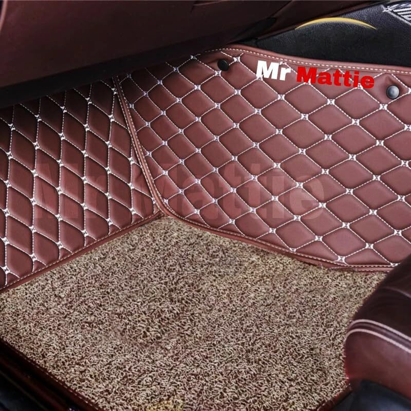 Mr Mattie 7D Car Mat For Mercedes Gl-350 | 7D Premium Faux Leather Ii Luxury Mat Ii 7 Layer Protection | Custom Fitted Car Floor Tray Mats - (Coffee)