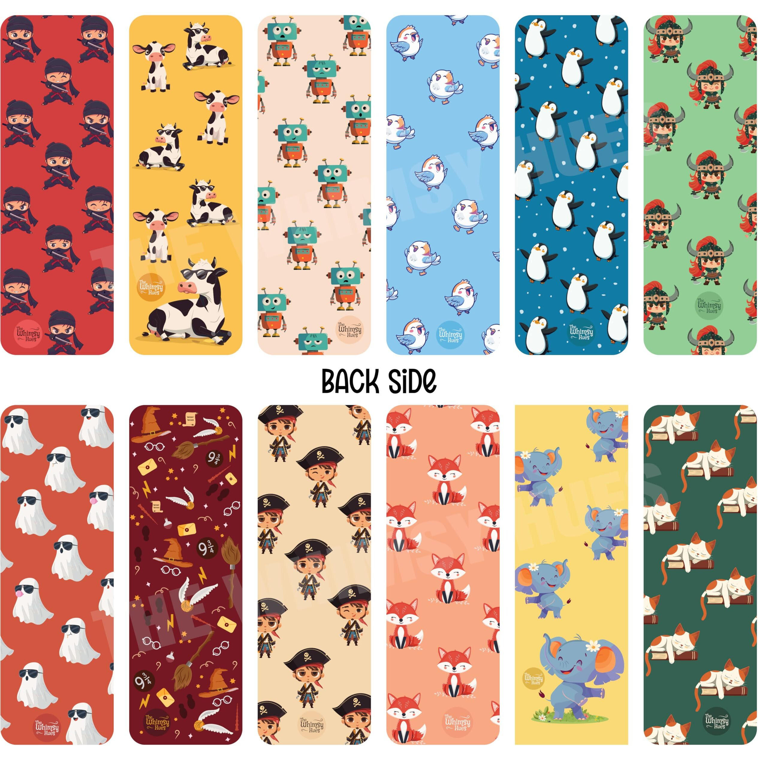 The Whimsy Hues - Chatty Bookmarks, Laminated, Cute Characters & Witty Quips, Aesthetic, Stylish & Quirky, Handmade For Bibliophiles (Chatty Bookmarks - Double Sided (Set Of 12))
