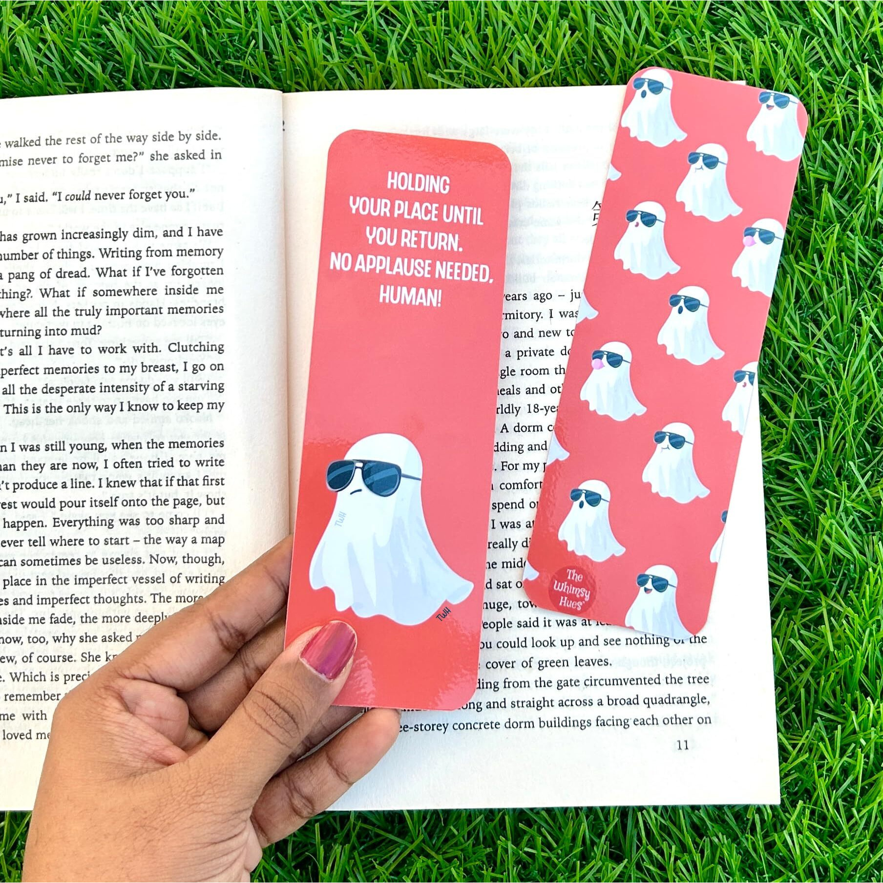 The Whimsy Hues - Chatty Bookmarks, Laminated, Cute Characters & Witty Quips, Aesthetic, Stylish & Quirky, Handmade For Bibliophiles (Chatty Bookmarks - Double Sided (Set Of 12))
